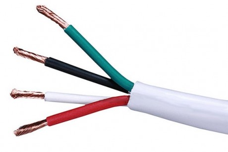 כבל חוט לבן 4 גידים לתאורת לד RGB