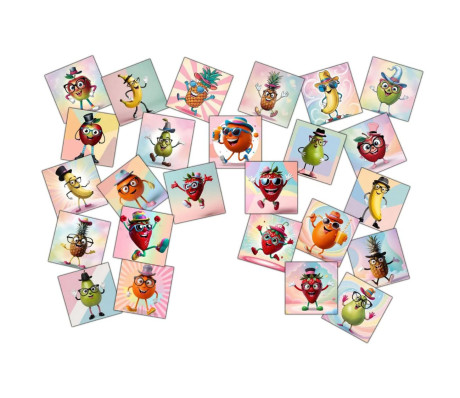 25 מגנטים פירות מצחיקים - עם למינציה קשיחה 