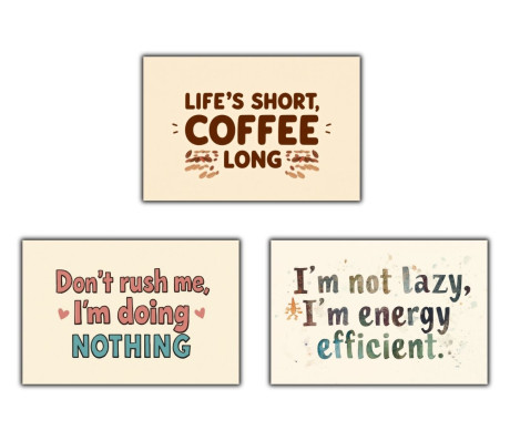 מארז 3 מגנטים ציטוטים מצחיקים באנגלית - מודל 01