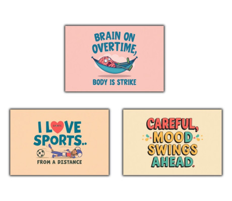 מארז 3 מגנטים ציטוטים מצחיקים באנגלית - מודל 03