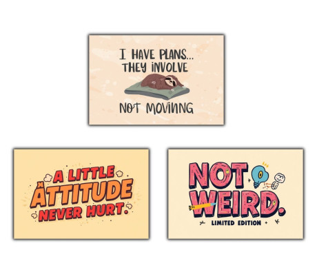 מארז 3 מגנטים ציטוטים מצחיקים באנגלית - מודל 04