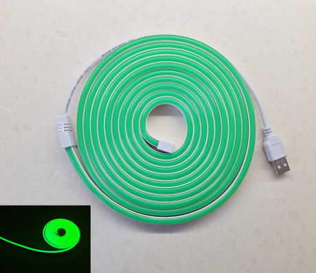 סרט ניאון לד צבע ירוק אורך 3 מטר עם חיבור USB