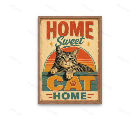 פוסטר - HOME SWEET CAT HOME