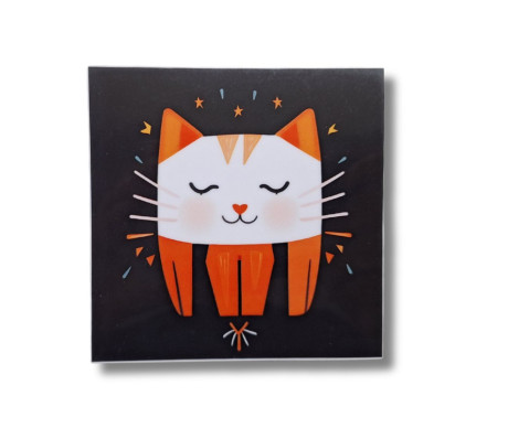 תחתית כוסות - חתול חולמני חמוד ומדליק