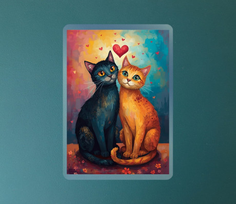 מגנט זוג חתולים מעוצב – מושלם לאוהבי חתולים