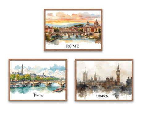 פוסטרים תמונות קיר - איורים של ערים בעולם