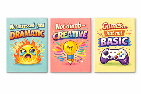 מארזי מגנטים ציטוטים מצחיקים באנגלית עיצוב צבעוני