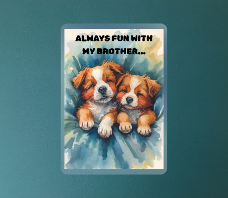 מגנט שני גורי כלבלבים מתוקים – אהבה זוגית