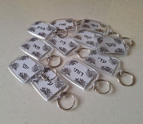 מחזיק מפתחות תג לתיק עם שם מותאם אישית 