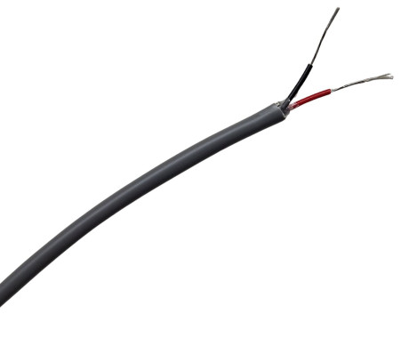 כבל אלקטרוניקה אפור 2 גידים שזור מסוכך AWG22