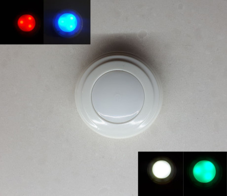 מנורת לד לחיצה איכותית כוללת 4 צבעי אור שונים הפעלה סוללות