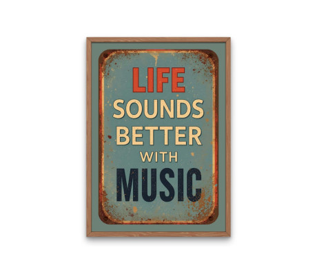 פוסטר עיצובי - החיים נשמעים יותר טוב עם מוזיקה