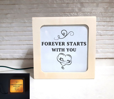 מנורת שולחן אווירה תאורת לילה מעץ טבעי – 