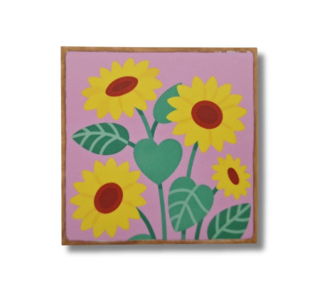 תחתית כוסות - חמניות פריחה זהובה שמאירה את היום