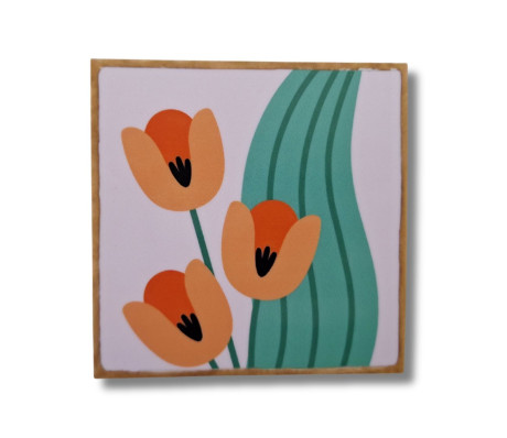 תחתית כוסות - פרחים טוליפים – פריחה של רוך ואלגנטיות