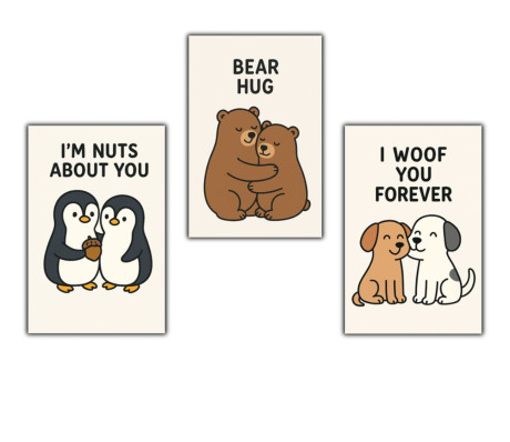 מגנטים זוגות מהטבע עם משפטים רומנטיים בעיצוב מתוק