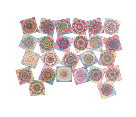 סט 25 מגנטים מנדלות בצבעי פסטל - עם למינציה קשיחה