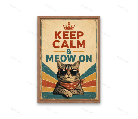 פוסטר - Keep Calm & Meow On  