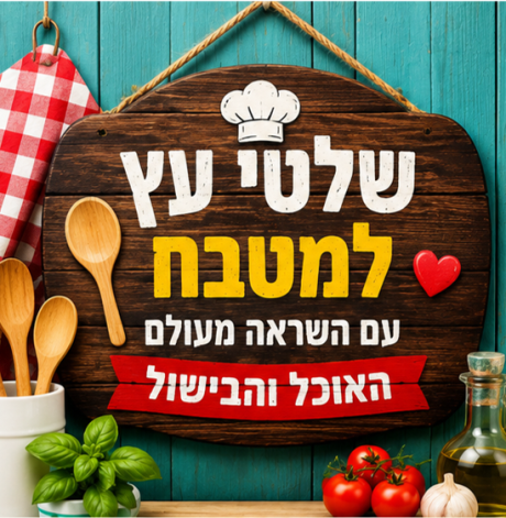 שלטי עץ למטבח - עם השראה מעולם האוכל והבישול